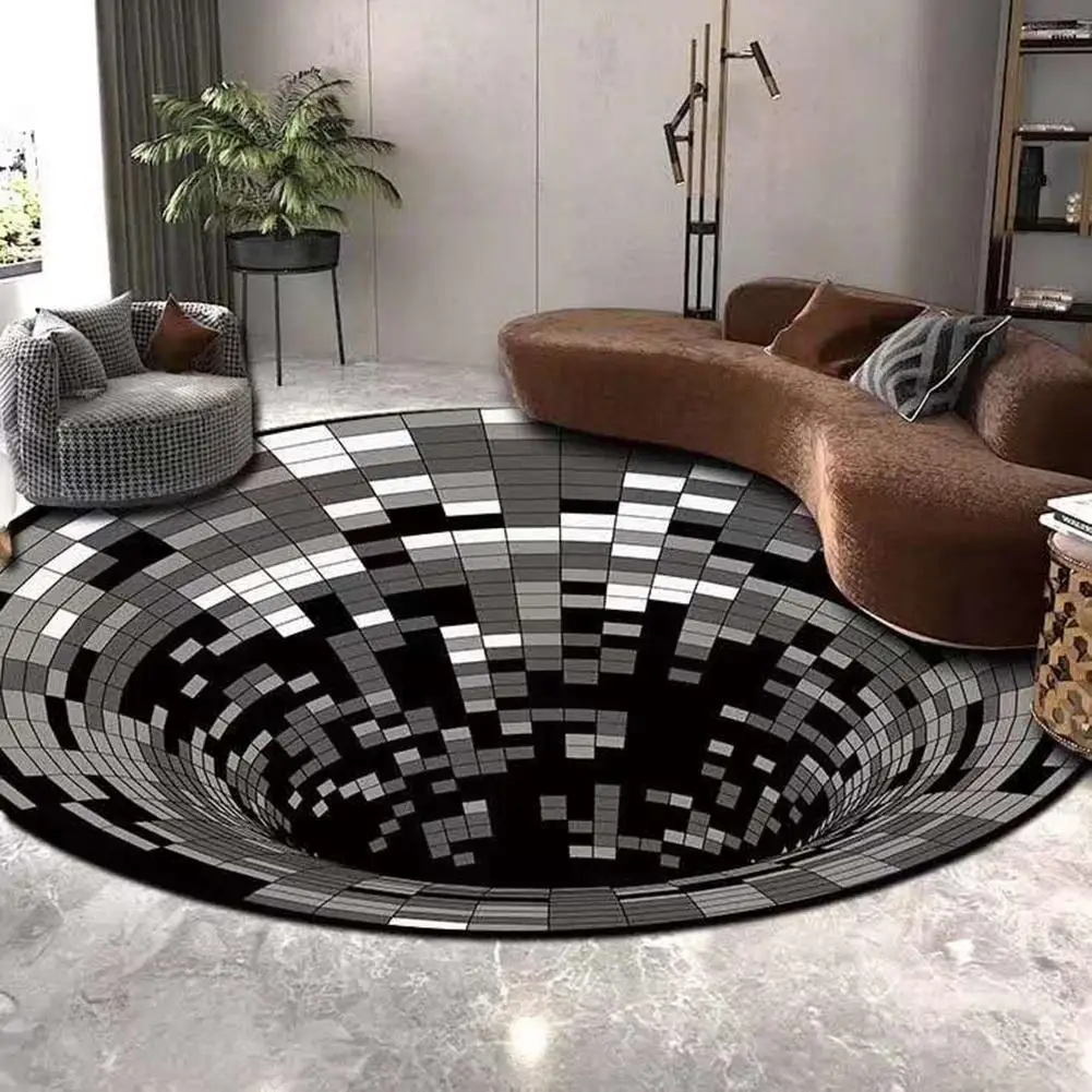 | Multi Velikosti Črna Bela Spirala Preprogo 3D Krog Preprogo Preproge Za Spalnice, Dnevna Soba Doma Dekor Jedilnico Pad